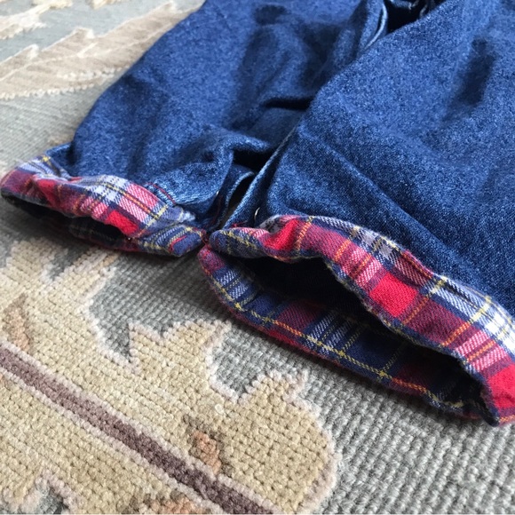 Vintage OshKosh B’gosh Sz 18 M Blue Denim Plaid Vestbak Overalls Made in USA - Picture 14 of 16